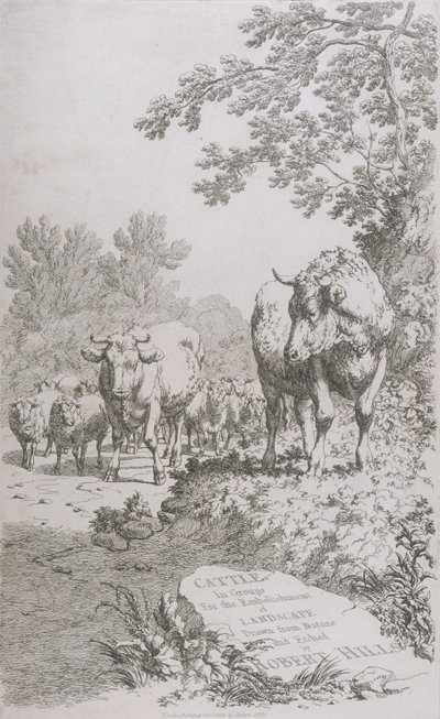 Title Page for Cattle in Groups for the embellishment of Landscape by Robert Hills